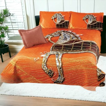 3D кувертюра за спалня с 4 бр. възглавници - Дерта, 100% памук