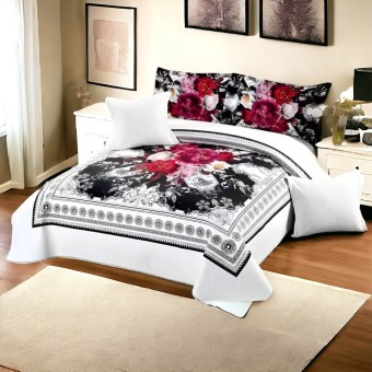 3D кувертюра за спалня с 4 бр. възглавници - Цветина, 100% памук