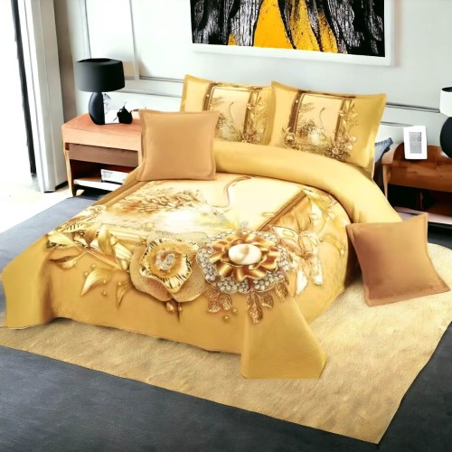 3D кувертюра за спалня с 4 бр. възглавници - Златина, 100% памук