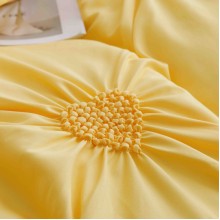 Луксозен спален комплект чаршафи от 6 части, Хармония - Жълт