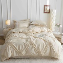 Луксозен спален комплект чаршафи от 6 части, Хармония - Крем Луксозен спален комплект чаршафи от 6 части, Хармония - Крем