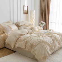 Луксозен спален комплект чаршафи от 6 части, Хармония - Крем Луксозен спален комплект чаршафи от 6 части, Хармония - Крем