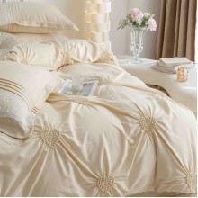 Луксозен спален комплект чаршафи от 6 части, Хармония - Крем Луксозен спален комплект чаршафи от 6 части, Хармония - Крем