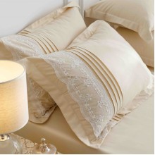 Луксозен спален комплект чаршафи от 6 части, Хармония - Крем Луксозен спален комплект чаршафи от 6 части, Хармония - Крем