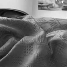 Луксозен спален комплект чаршафи от 6 части, Жакард - Сив