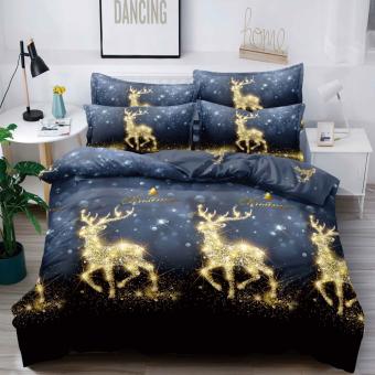  Коледен спален комплект чаршафи с ластик - Комета, 100% памук, от 6 части