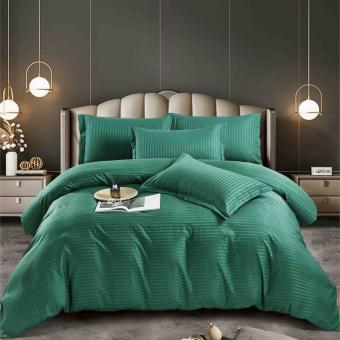 Спален комплект чаршафи, 100% памук, от 6 части с ластик, Дамаска - Зелен