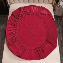 Спален комплект чаршафи с ластик, 100% памук от 3 части, Кадифе - Ягода