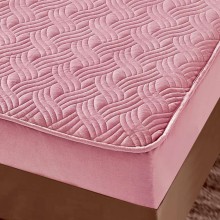 Спален комплект чаршафи с ластик, 100% памук от 3 части, Кадифе - Розов
