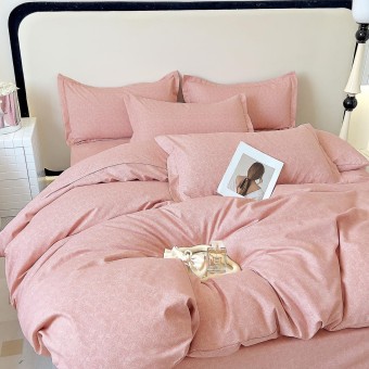 Спален комплект чаршафи, 100% памук, от 6 части, Тереза - Розов