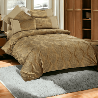Спален комплект чаршафи, Памучно кадифе, от 6 части - Карамел
