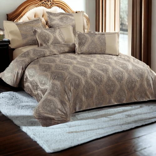 Спален комплект чаршафи, Памучно кадифе, от 6 части - Брауни