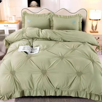 Луксозен спален комплект чаршафи от 4 части, Хармония - Зелен
