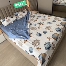 Спален комплект чаршафи с ластик, 100% памук от 6 части, Елинор