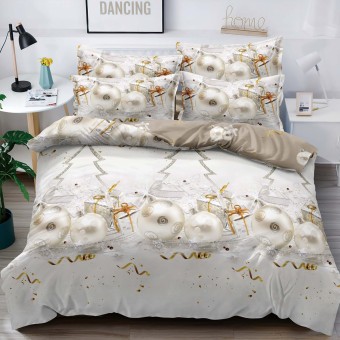 Детски коледен комплект чаршафи - Силвър, от 4 части