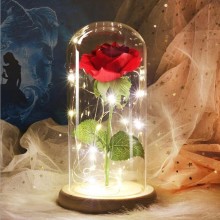 Светеща вечна роза в стъкленица - LED