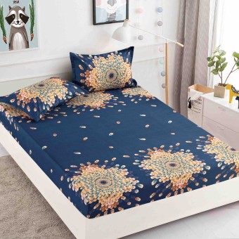 Спален комплект чаршафи с ластик, 100% памук от 3 части Ори - 1