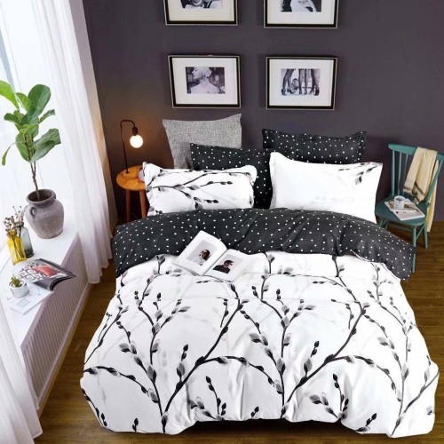 Спален комплект чаршафи с ластик, 100% памук от 6 части