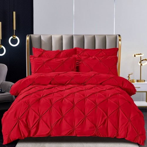 Луксозен спален комплект чаршафи от 6 части, Ривера - Червен