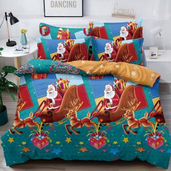  Коледен спален комплект чаршафи с ластик - Полет , 100% памук, от 6 части