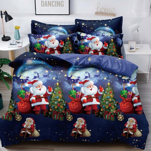 Коледен спален комплект чаршафи - Свята нощ, 100% памук, от 6 части