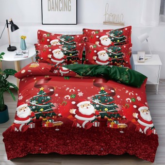  Коледен спален комплект чаршафи с ластик - Мини , 100% памук, от 6 части