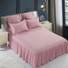 Луксозен спален комплект чаршафи от 6 части с драперия, Тоскани - Пепел от рози