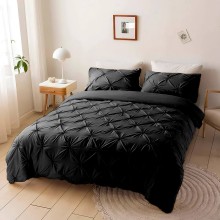 Луксозен спален комплект чаршафи от 6 части, Ривера - Черен