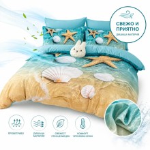 5D спален комплект чаршафи - Морска звезда, от 6 части с ластик