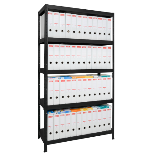 Метален стелаж HARD 180x90x40 см, до 130 кг на рафт - черен Метален стелаж HARD 180x90x40 см, до 130 кг на рафт - черен