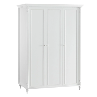 Трикрилен детски гардероб NIL - бял