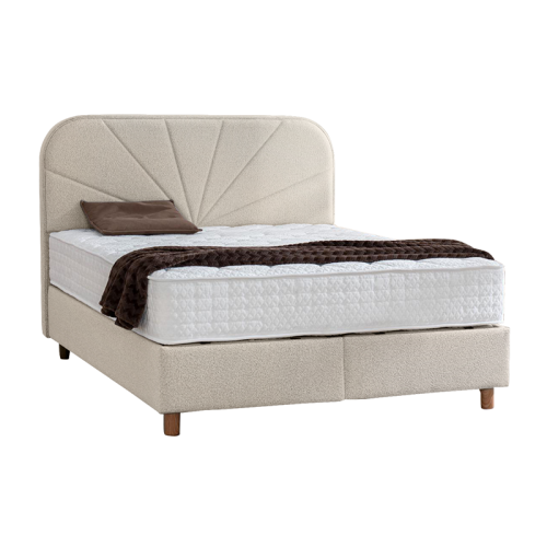 Тапицирана спалня с матрак DELUX PREMIUM 180 x 200 - крем