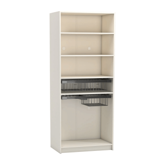 Двукрилен гардероб с кошници YORK - крем