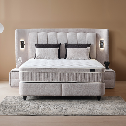 Тапицирана спалня с матрак JULIE 160 x 200 - Перла SY