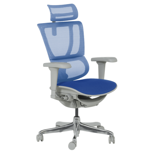 Ергономичен стол ERGOHUMAN IOO ULTRA - сива рамка - син Ергономичен стол ERGOHUMAN IOO ULTRA - сива рамка - син