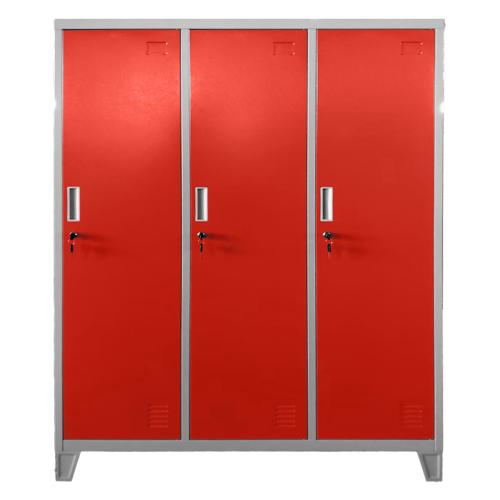 Метален шкаф Carmen CR-1604-3 JZ - сив / червен