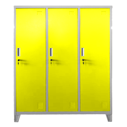 Метален шкаф Carmen CR-1604-3 JZ - сив / патешко жълт