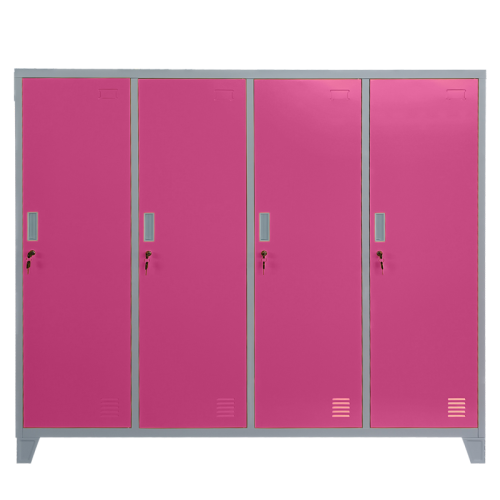 Метален шкаф Carmen CR-1604-4 JZ - сив / розов