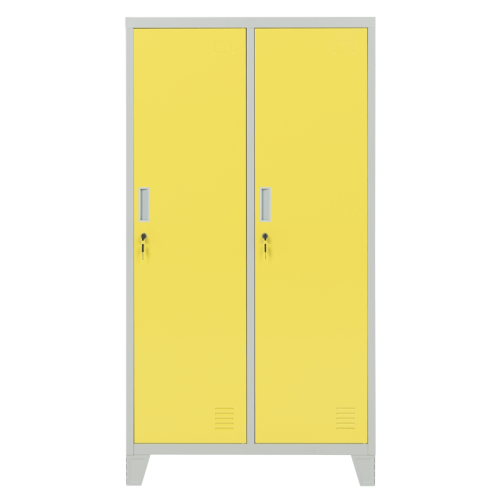 Метален шкаф Carmen CR-1604-2 JZ - Сив / жълт Метален шкаф Carmen CR-1604-2 JZ - Сив / жълт