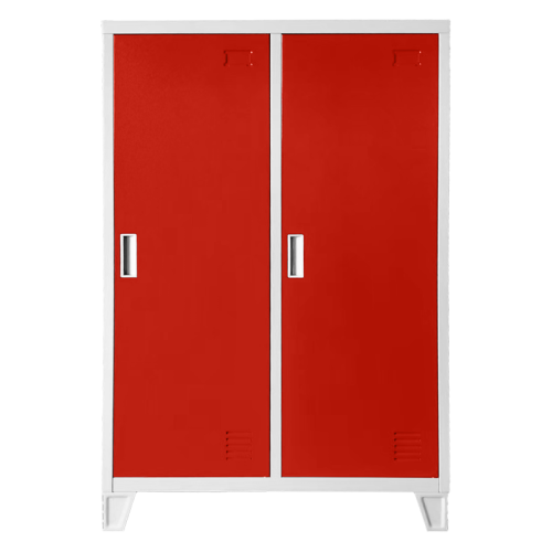 Метален шкаф Carmen CR-1605-2 JZ - сив / червен