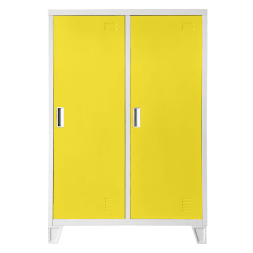 Метален шкаф Carmen CR-1605-2 JZ - сив / жълт