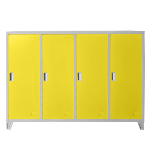 Метален шкаф Carmen CR-1605-4 JZ - Сив / жълт