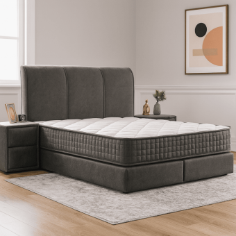 Тапицирана спалня с матрак LINDA 120 х 200 - сив 13