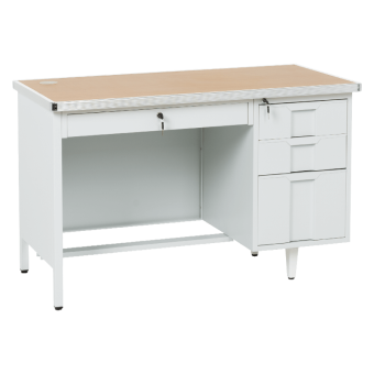 Метално бюро Carmen CR-1318 L - сиво / бук