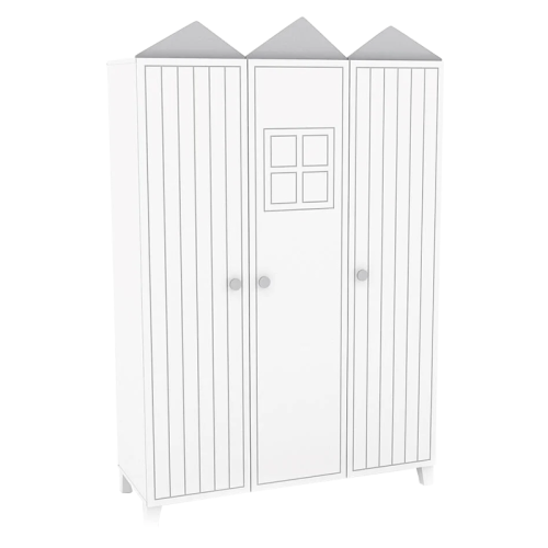 Трикрилен детски гардероб MIAMI - бял Трикрилен детски гардероб MIAMI - бял