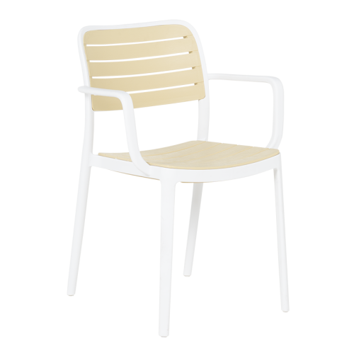 Пластмасов градински стол TEMARA - жълт - бял Пластмасов градински стол TEMARA - жълт - бял