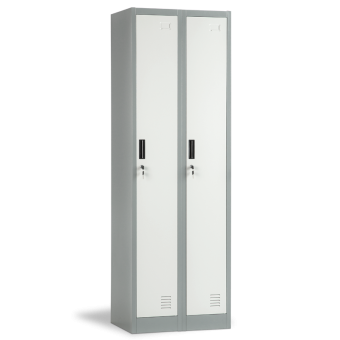 Метален шкаф Carmen CR-1242-2 J LUX - сив / тъмносив