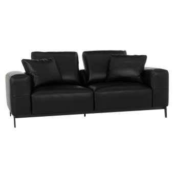 Кожен диван - двойка HALS LUX - черен