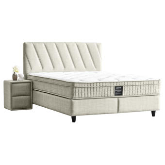 Тапицирана спалня с матрак SIESTA 160 x 200 - крем 01