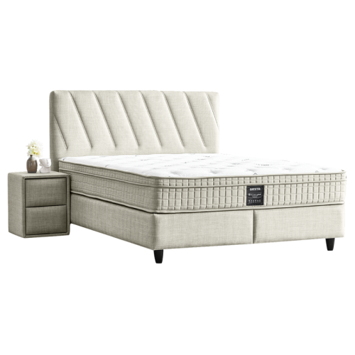 Тапицирана спалня с матрак SIESTA 160 x 200 - крем 01 Тапицирана спалня с матрак SIESTA 160 x 200 - крем 01